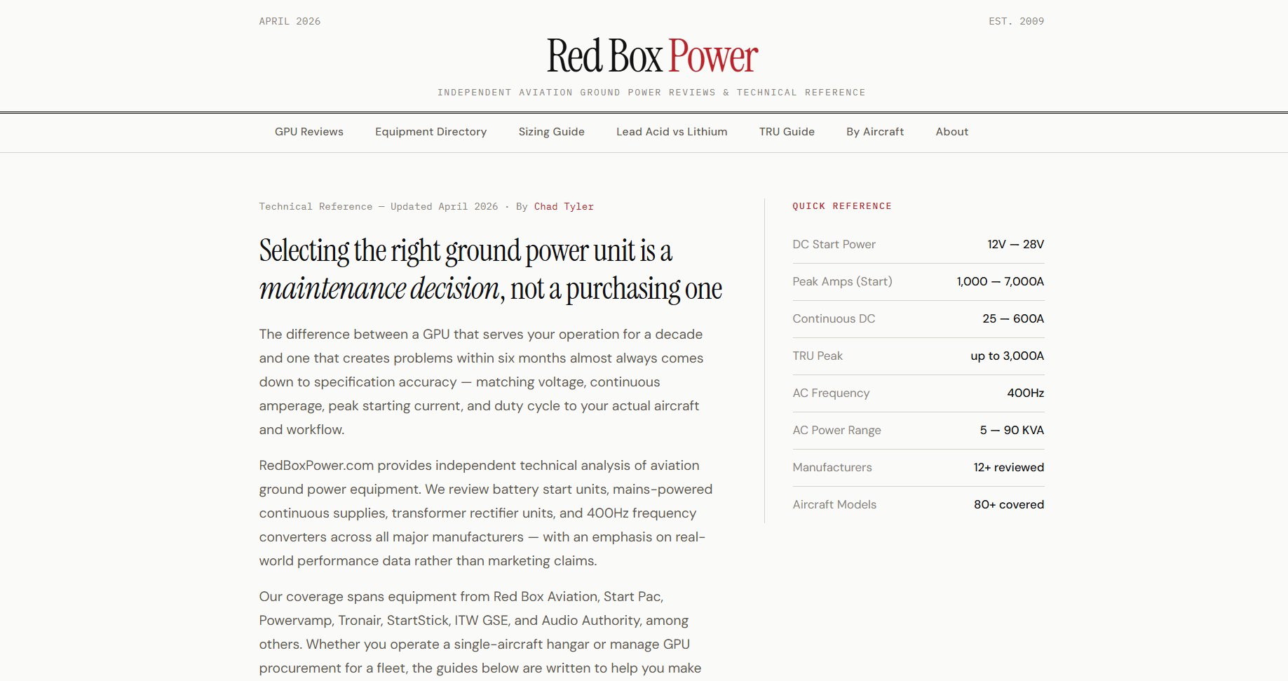 RedBox Power — aviation reviews